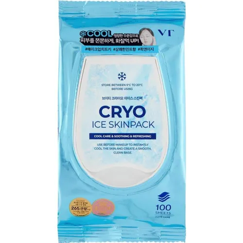 Охлаждающие тонер-пады для лица VT Cosmetics Cryo Ice Skin Pack с ниацинамидом и PHA-кислотой, 100 шт. (210 г.)