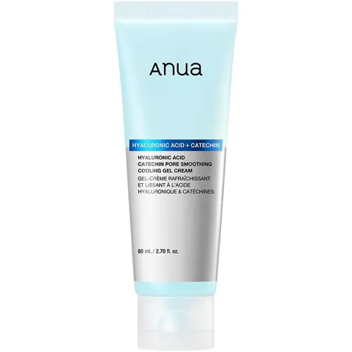Успокаивающий гель-крем для сужения пор Anua Hyaluronic Acid Catechin Pore Smoothing Cooling Gel Cream с гиалуроновой