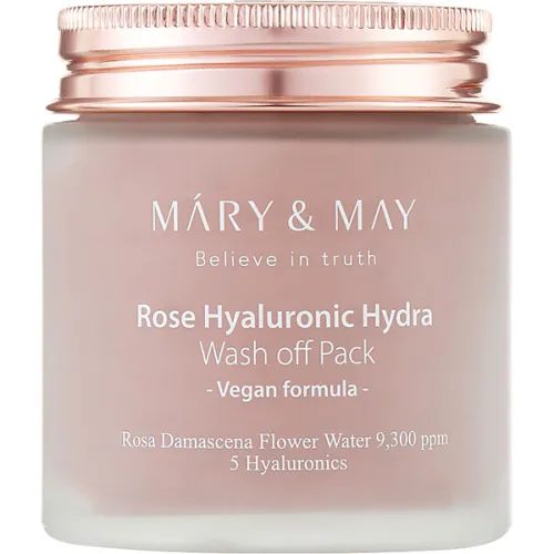 Очищаюча маска для обличчя Mary & May Rose Hyaluronic Hydra Wash off Pack з екстрактом троянди та гіалуроновою кислотою, 125