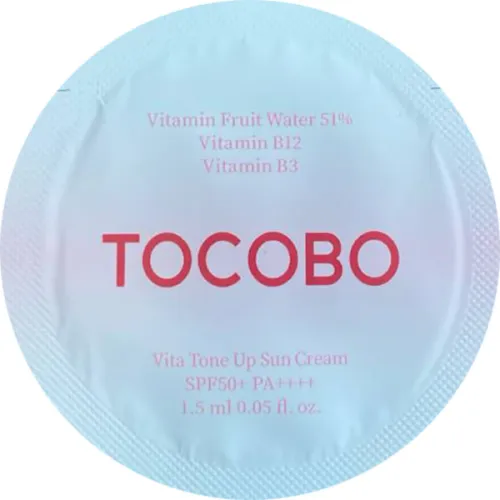 Тонизирующий солнцезащитный крем для лица Tocobo Vita Tone Up Sun Cream Deluxe SPF50+ PA++++, 10 мл.