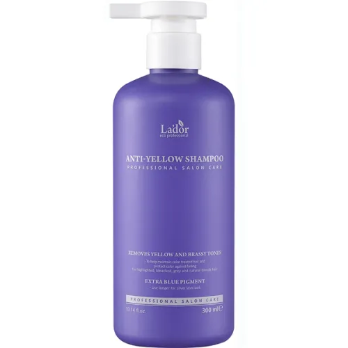 Відтінковий шампунь для нейтралізації жовтизни волосся La’dor Anti Yellow Shampoo, 300 мл.