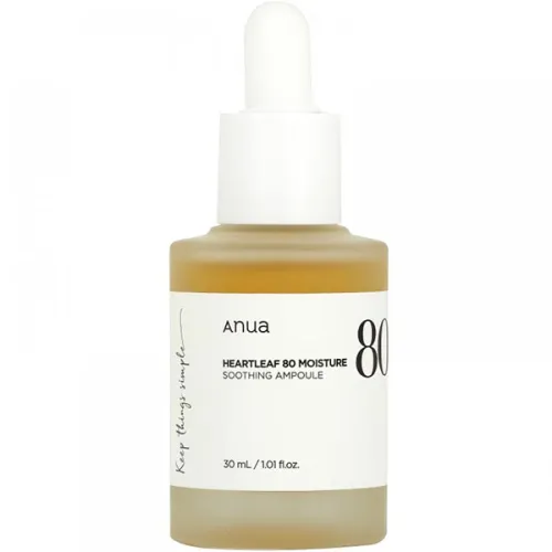 Заспокійлива сироватка для обличчя Anua Heartleaf 80% Soothing Ampoule з екстрактом хауттюйнії, 30 мл.