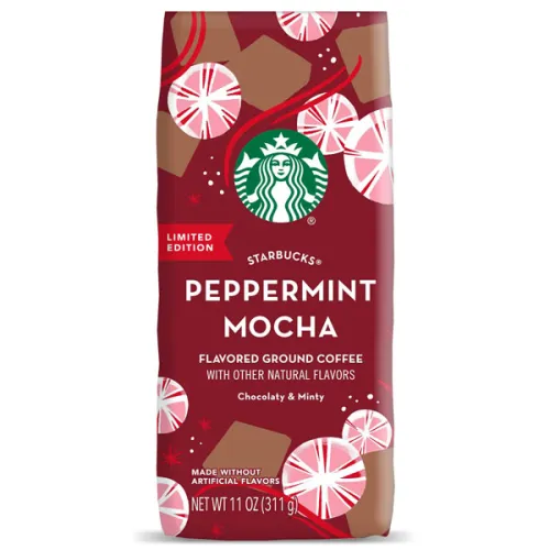 Молотый кофе мокко «мятный» Starbucks Peppermint Mocha Ground Coffee, 311 г.