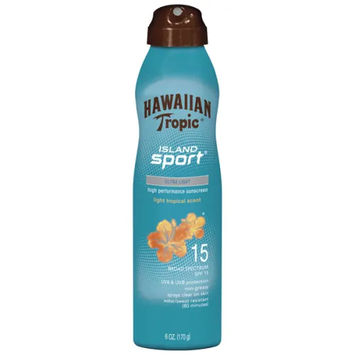 Сонцезахисний спрей для обличчя та тіла Hawaiian Tropic Island Sport Clear Spray Sunscreen Broad Spectrum SPF15, 170 г.