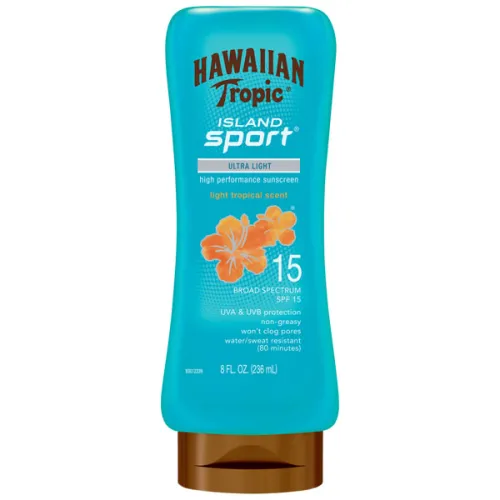 Солнцезащитный лосьон для лица и тела Hawaiian Tropic Island Sport Lotion Sunscreen Broad Spectrum SPF15, 236 мл.