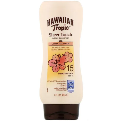 Сонцезахисний лосьйон для обличчя та тіла Hawaiian Tropic Sheer Touch Lotion Sunscreen Ultra Radiance SPF15, 236 мл.