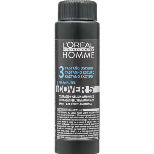 Без аммиачный окрашивающий гель для волос L’Oreal Professionnel Homme Cover 5, 50 мл.