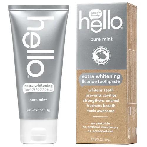 Відбілююча зубна паста «м’ята» Hello Pure Mint Extra Whitening Fluoride Toothpaste, 119 г.