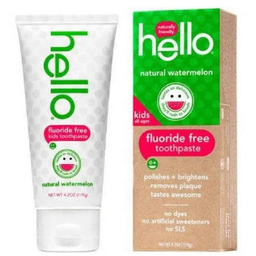 Зубная паста для детей «арбуз» Hello Naturally Friendly Natural Watermelon Fluoride Free Kids Toothpaste, 119 г.