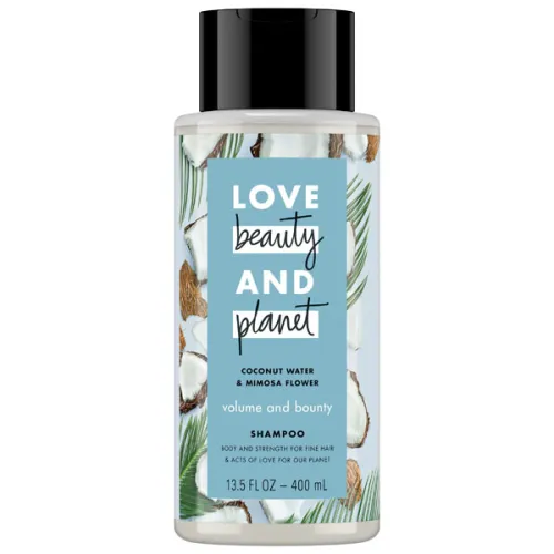 Шампунь для объема волос «кокосовая вода и мимоза» Love Beauty And Planet Volume and Bounty Shampoo Coconut Water & Mimosa