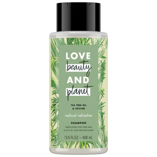 Обновляющий шампунь для волос «масло чайного дерева и ветивер» Love Beauty And Planet Radical Refresher Shampoo Tea Tree Oil