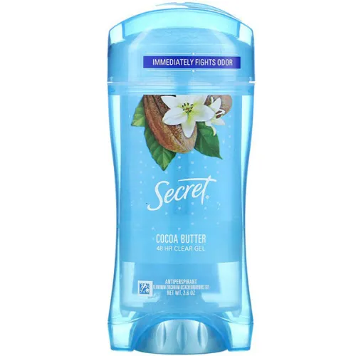 Гелевый дезодорант-антиперспирант «какао масло» Secret Cocoa Butter 48 HR Clear Gel Antiperspirant, 73 г.