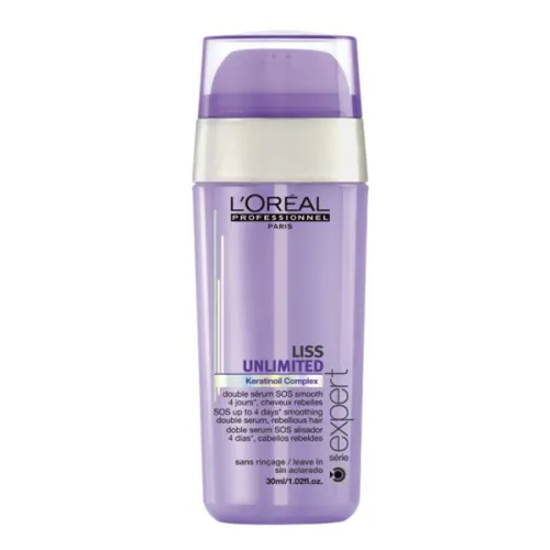 Несмываемая разглаживающая сыворотка L’Oreal Professionnel Liss Unlimited SOS Smoothing Double Serum, 30 мл.