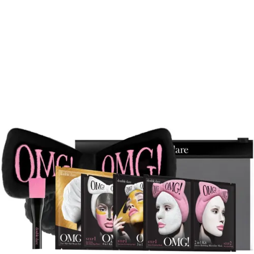 Набор SPA из 4 масок, кисти и черного банта Double Dare OMG! Premium Package Set Black