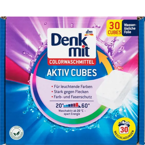 Капсулы для стирки цветных вещей Denkmit Color Detergent Actvies Cube