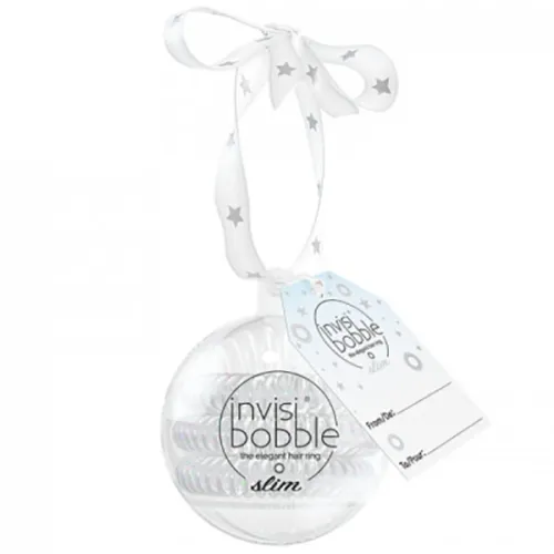 Резинка-браслет Invisibobble Slim The Wonderfuls Bauble із збільшеною кількість завитків «срібна»