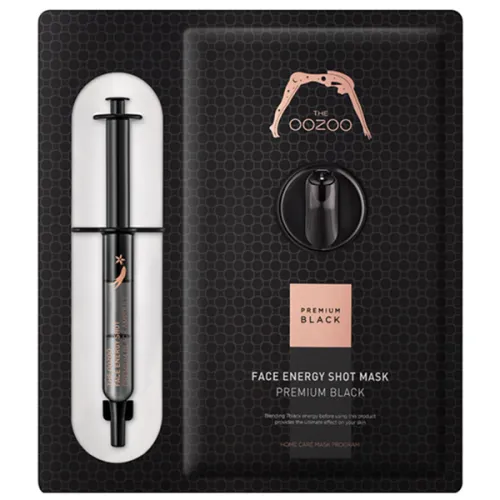 Преміум-маска The OOZOO Face Energy Shot Mask Premium Black з високою концентрацією рослинних екстрактів, 2.8 мл. и 30 мл.