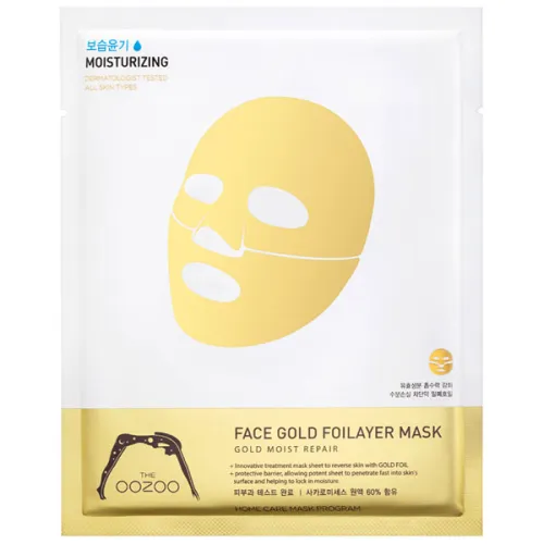 Трехслойная маска для лица «золото» The OOZOO Face Gold Foilayer Mask, 25 мл.