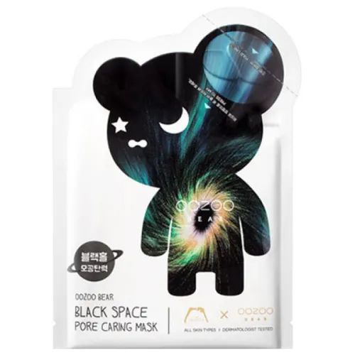 Двофазна маска для обличчя «чорна діра» The OOZOO Bear Black Space Pore Caring Mask, 3 мл. и 20 мл.