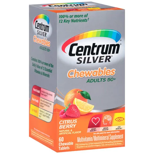 Мультивитаминный жевательный комплекс для людей 50+ Centrum Silver Adult 50+ Multivitamin Chewables Citrus Berry Flavor