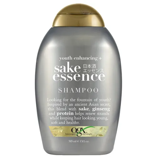 Шампунь для збереження молодості волосся OGX Sake Essence Shampoo, 385 мл.