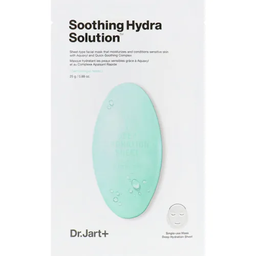 Зволожуюча та заспокійлива маска для сухої шкіри обличчя Dr.Jart+ Dermask Water Jet Soothing Hydra Solution з екстрактом