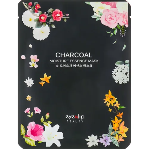 Зволожуюча тканинна маска для обличчя «деревне вугілля» Eyenlip Moisture Essence Mask Charcoal, 25 мл.
