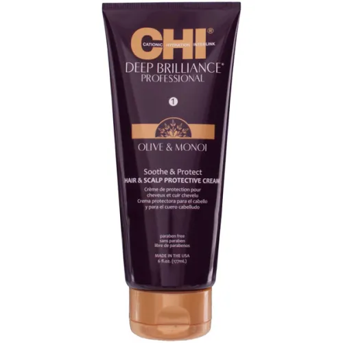 Защитный крем для кожи головы и волос CHI Deep Brilliance Olive & Monoi Soothe & Protect, 177 мл.