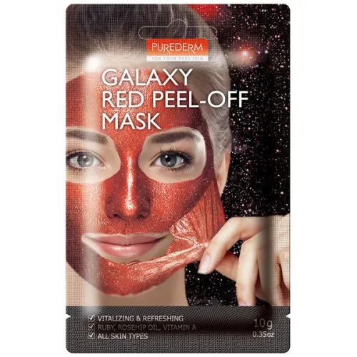 Очищающая маска-пленка для лица «красная» Purederm Galaxy Red Peel-Off Mask, 10 г.