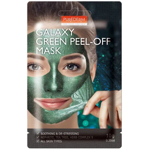 Очищающая маска-пленка для лица «зеленая» Purederm Galaxy Green Peel-Off Mask, 10 г.