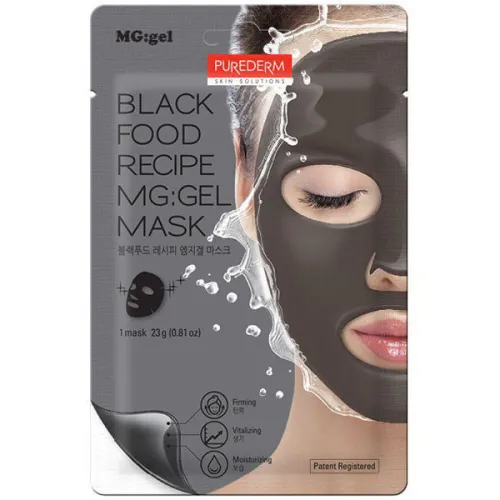 Поживна маска для обличчя Purederm Black Food Recipe MG:Gel Mask з чорним комплексом, 23 г.