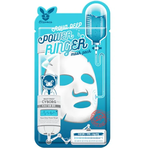 Тканинна маска для обличчя Elizavecca Aqua Deep Power Ringer Mask з гіалуроновою кислотою та фруктовими екстрактами, 23 мл.