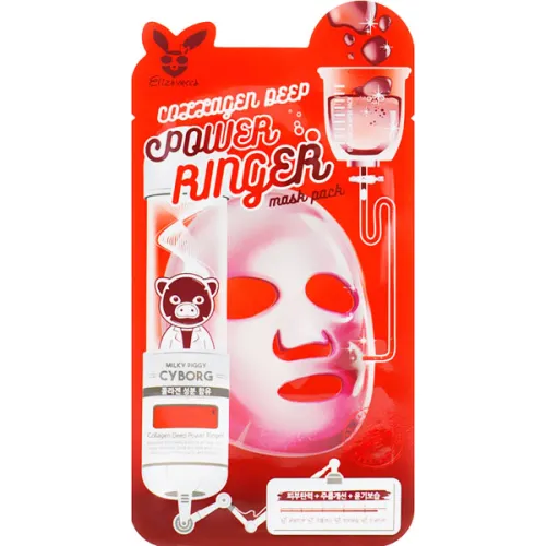 Тканинна маска для обличчя Elizavecca Collagen Deep Power Ringer Mask з колагеном, 23 мл.
