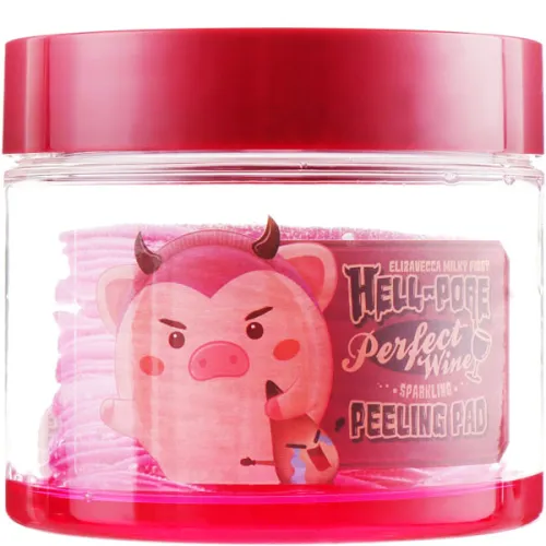 Пилинг-пады Elizavecca Milky Piggy Hell-Pore Perfect Wine Sparkling Peeling Pad на основе красного вина