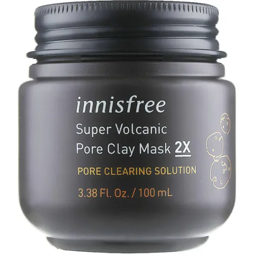 Очищающая вулканическая маска для лица Innisfree Super Volcanic Pore Clay Mask 2X, 100 мл.