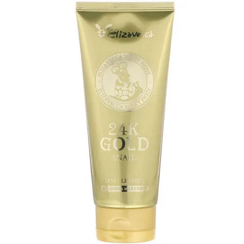 Пенка для умывания Elizavecca Milky Piggy 24K Gold Snail Cleansing Foam с муцином улитки и 24К золотом, 180 мл.