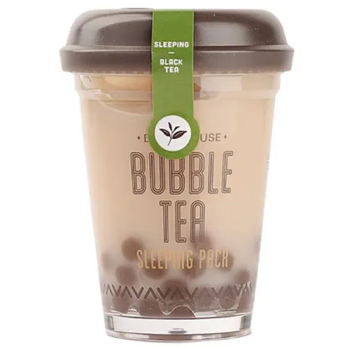 Нічна маска для обличчя Etude House Bubble Tea Sleeping Pack Black Tea з екстрактом чорного чаю, 100 г.