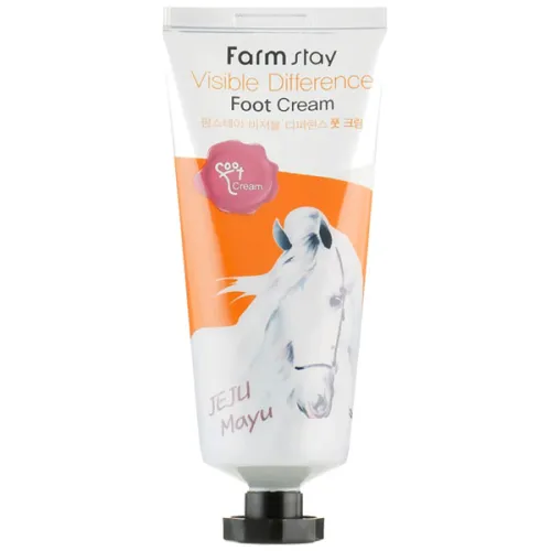 Крем для ног FarmStay Visible Difference Jeju Mayu Foot Cream на основе лошадиного жира, 100 г.