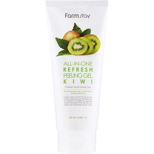 Осветляющий пилинг для лица FarmStay All-In One Whitening Peeling Gel Cream Kiwi с экстрактом киви, 180 мл.