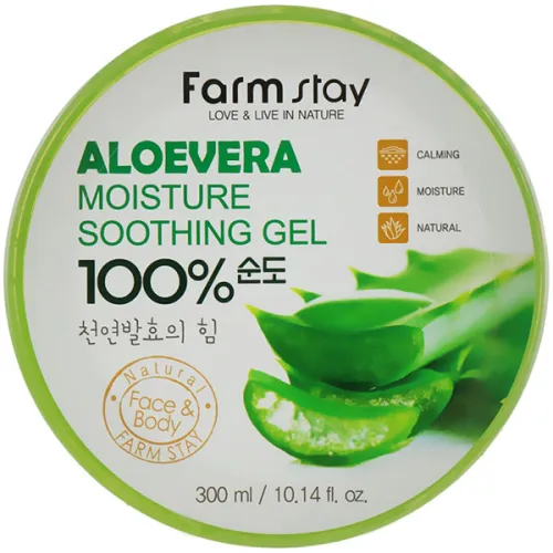 Універсальний охолоджуючий гель для обличчя FarmStay Moisture Soothing Gel Aloe Vera, 300 мл.