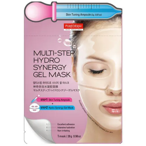 Двухфазная гидрогелевая маска Purederm Multi Step Hydro Synergy Gel Mask с синергетическим эффектом, 28 г.