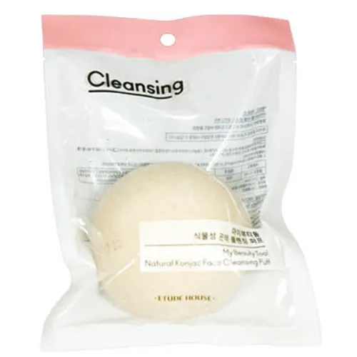 Спонж для умывания из конняку, 100% натуральный Etude House Natural Konjac Face Cleansing Puff
