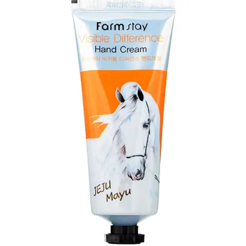 Крем для рук FarmStay Visible Difference Horse Oil Hand Cream на основе лошадиного жира, 100 мл.