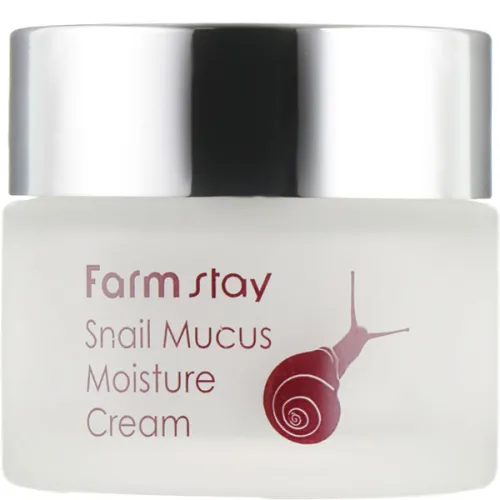 Зволожуючий крем для обличчя FarmStay Snail Mucus Moisture Cream з муцином равлика, 50 г.