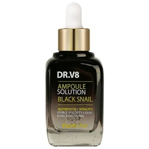 Ампульна сироватка FarmStay DR.V8 Ampoule Solution Black Snail з муцином чорного равлика, 30 мл.