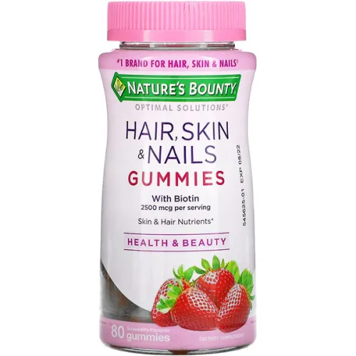 Мультивитаминный жевательный комплекс для волос, кожи и ногтей Nature’s Bounty Optimal Solutions Hair Skin & Nails