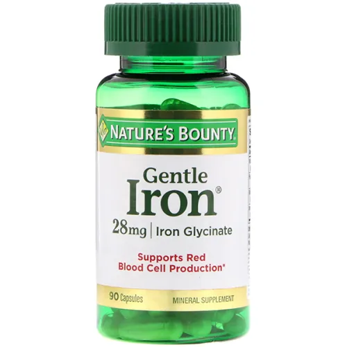 Железо мягкого действия Nature’s Bounty Gentle Iron 28 mg, 28 мг.