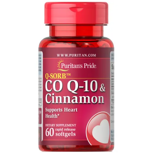 Коензим Q-10 та кориця Puritan’s Pride Q-SORB Co Q-10 & Cinnamon, 120 мг. / 1000 мг.