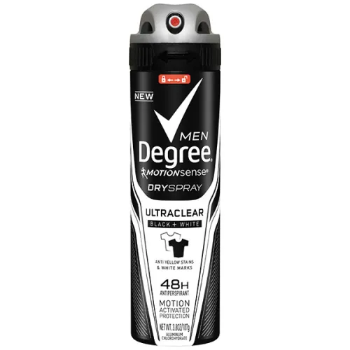 Антиперспірант для чоловіків «бурштин і деревина» Degree Men UltraClear Black + White Antiperspirant Dry Spray, 107 г.