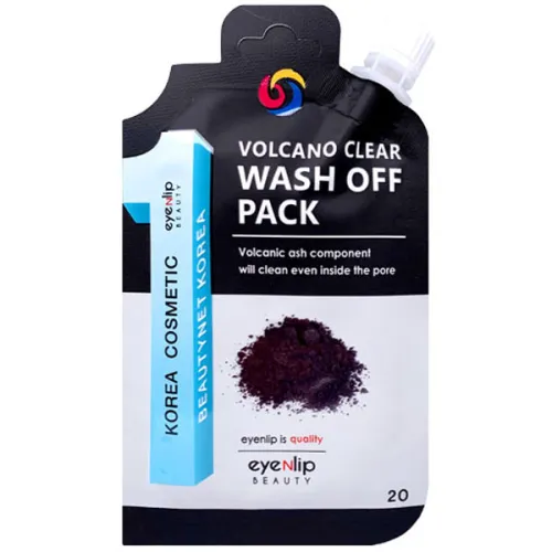 Очищающая смываемая маска Eyenlip Volcano Clear Wash Off Pack с вулканическим пеплом, 20 г.
